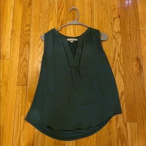 LOFT Sleeveless Mock Neck Green Blouse